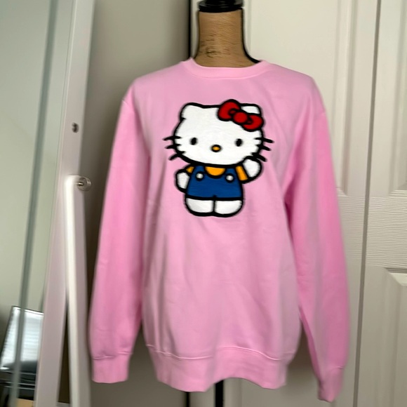 NWT Hello Kitty oversized crewneck sweatshirt in pink size medium by Sanrio - Picture 1 of 6